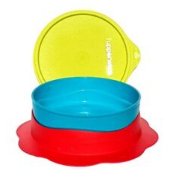 Tupperware Children's Kid's Feeding Dish Bowl w/ Suction Cup Base & Seal Primary - Picture 10 of 16
